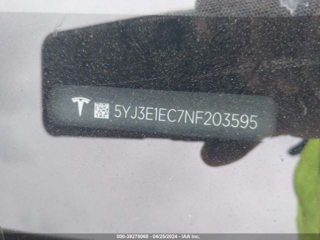 5YJ3E1EC7NF203595 Tesla Model 3 Performance Dual Motor All-wheel Drive