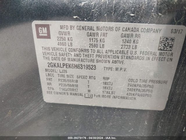 2GKALPEK6H6319523 GMC Terrain Slt