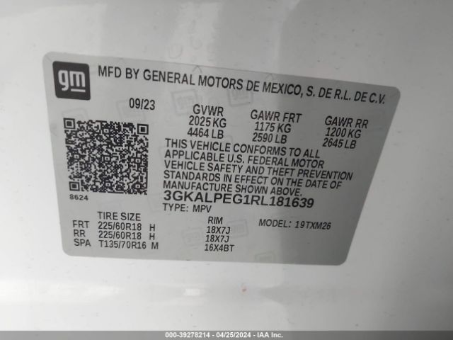 3GKALPEG1RL181639 GMC Terrain Fwd Slt