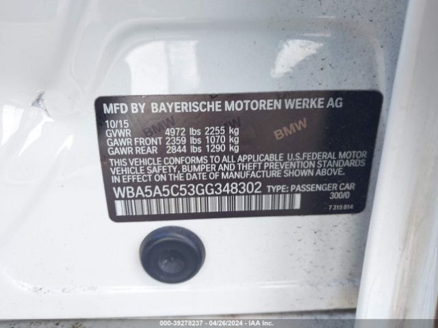 WBA5A5C53GG348302 BMW 528I