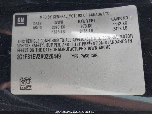 2010 CHEVROLET CAMARO 2G1FB1EV3A9226449 Photo 8