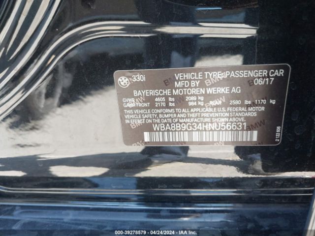 WBA8B9G34HNU56631 BMW 330I