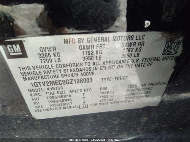 1GTV2MEC8GZ128003 GMC Sierra 1500 Sle
