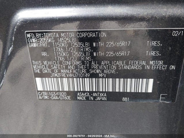 Toyota RAV4 LE 2017 JTMZFREV4HJ710149 Image 9
