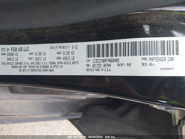 Chrysler 200 Limited 2015 1C3CCCABXFN666482 Image 9