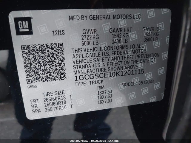 Chevrolet Colorado Lt 2019 1GCGSCE10K1201115 Image 9