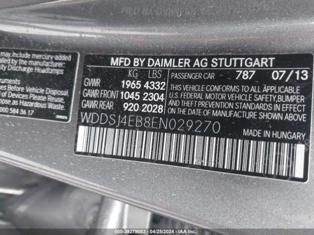 WDDSJ4EB8EN029270 Mercedes-Benz CLA 250