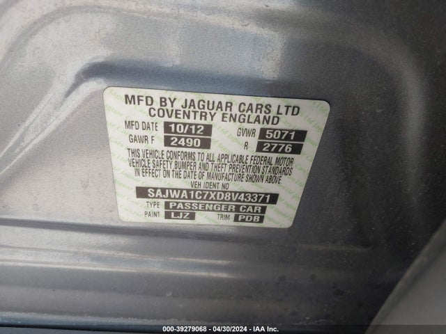 2013 JAGUAR XJ SAJWA1C7XD8V43371 Photo 8