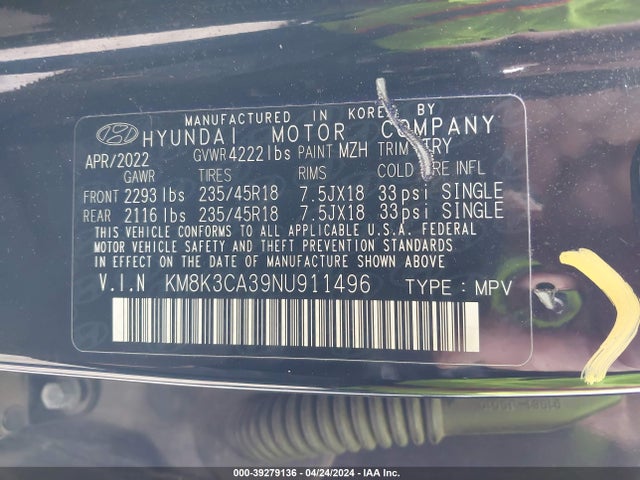 Hyundai Kona N Line 2022 KM8K3CA39NU911496 Image 9