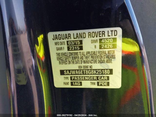 SAJWA6ET8G8K25180 Jaguar F-Type