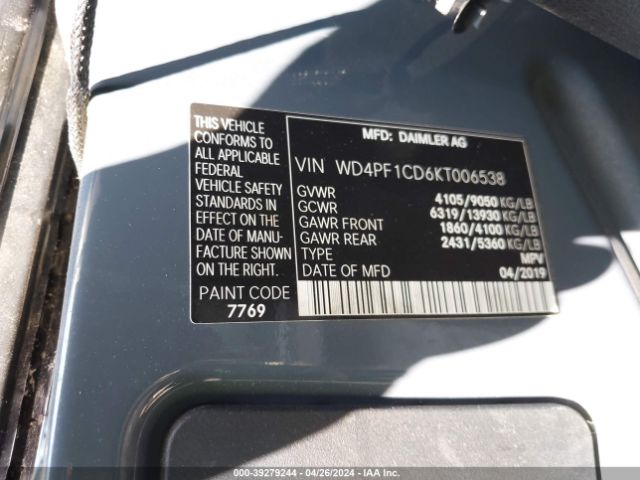 WD4PF1CD6KT006538 Mercedes-Benz Sprinter 2500 High Roof V6