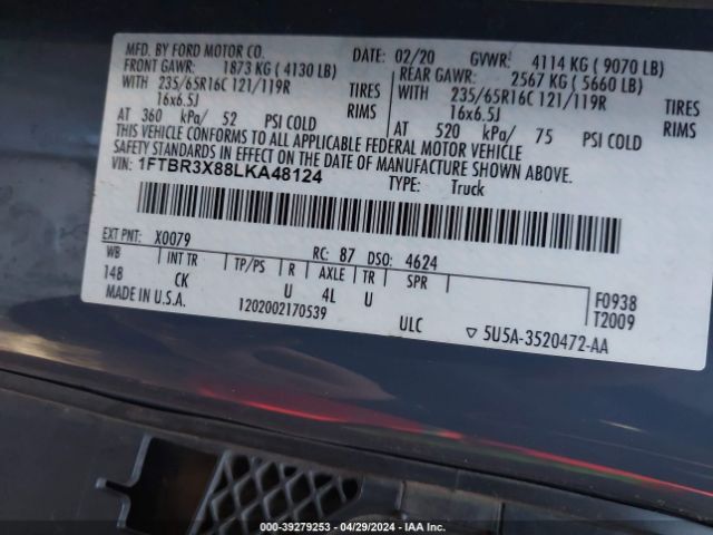 1FTBR3X88LKA48124 Ford Transit-250 Cargo Van