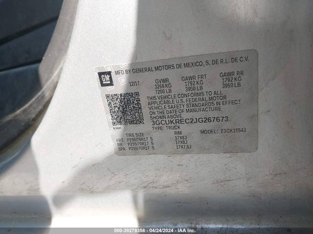 Chevrolet Silverado 1500 1lt 2018 3GCUKREC2JG267673 Image 9