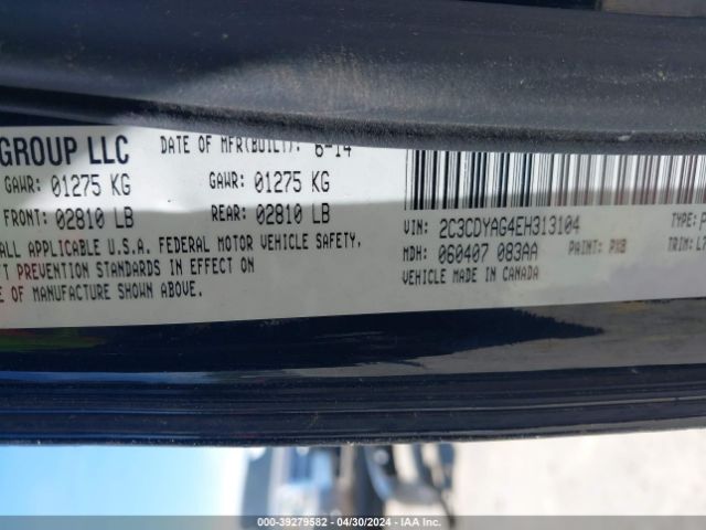 2C3CDYAG4EH313104 Dodge Challenger Sxt