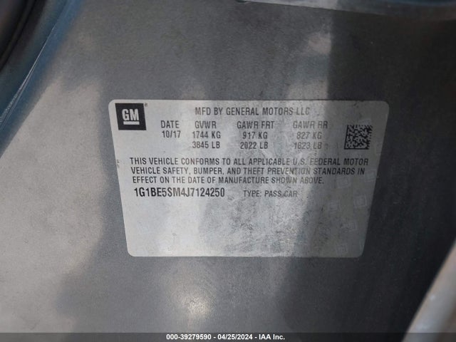 Chevrolet Cruze Lt Auto 2018 1G1BE5SM4J7124250 Image 9