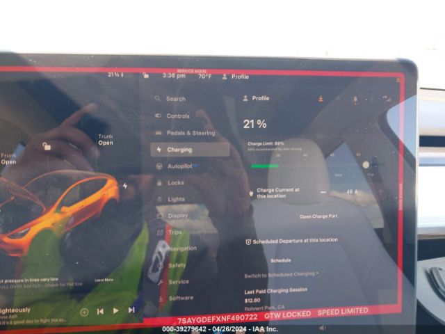 7SAYGDEFXNF490722 Tesla Model Y Performance Dual Motor All-wheel Drive