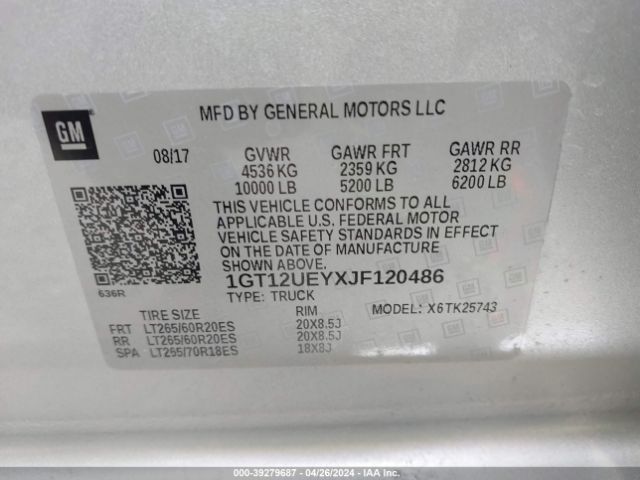 1GT12UEYXJF120486 GMC Sierra 2500hd Denali