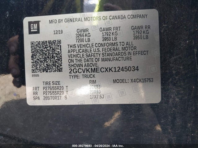 Chevrolet Silverado 1500 Ld Custom 2019 2GCVKMECXK1245034 Image 9