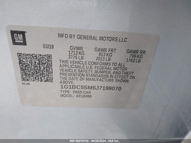 Chevrolet Cruze Ls Auto 2018 1G1BC5SM6J7199070 Image 9