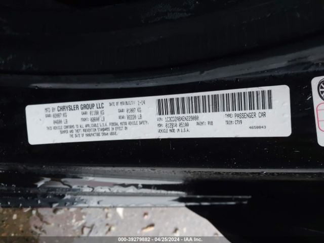 1C3CDZABXEN229080 Dodge AVENGER SE