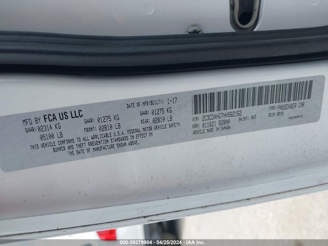 Dodge Charger Sxt Rwd 2017 2C3CDXHG7HH562162 Image 9