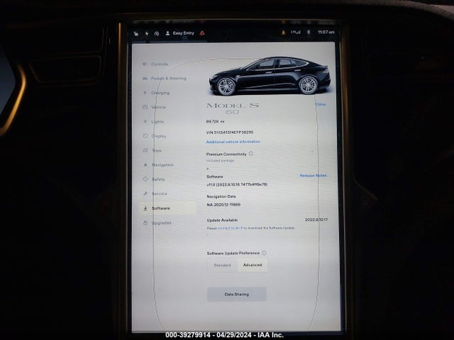 Tesla MODEL S 2014 5YJSA1S14EFP38295 Image 7