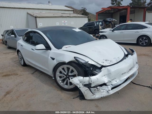 Продажа на аукционе авто 2022 Tesla Model 3 Rear-wheel Drive, vin: 5YJ3E1EA8NF358333, номер лота: 39280123