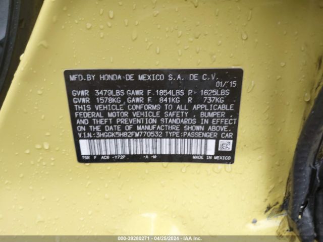 3HGGK5H82FM770532 Honda Fit Ex/ex-l