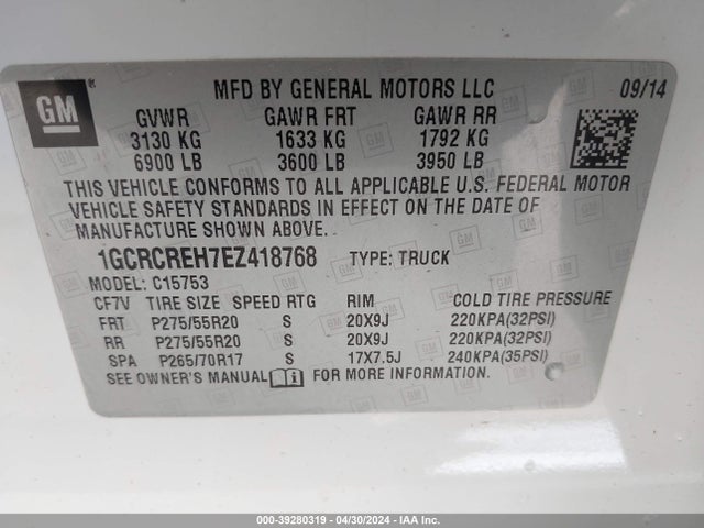 Chevrolet Silverado 1500 1lt 2014 1GCRCREH7EZ418768 Image 9