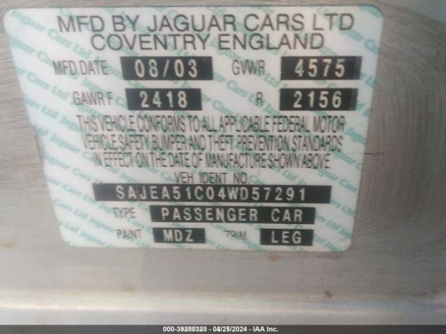 2004 JAGUAR X-TYPE SAJEA51C04WD57291 Photo 8
