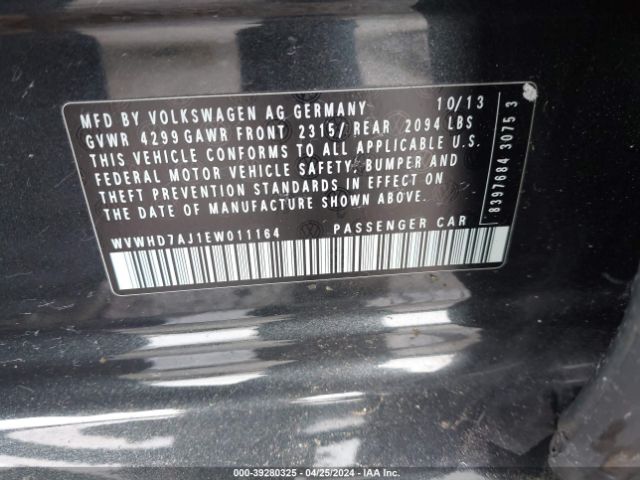 WVWHD7AJ1EW011164 Volkswagen Gti Wolfsburg Edition