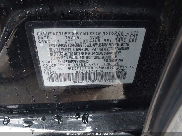 Nissan SENTRA SV 2015 3N1AB7AP2FY289743 Image 9