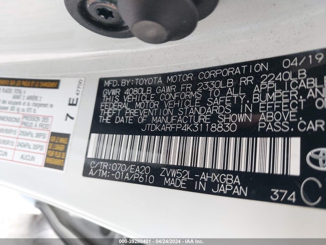 JTDKARFP4K3118830 Toyota Prius Prime Advanced