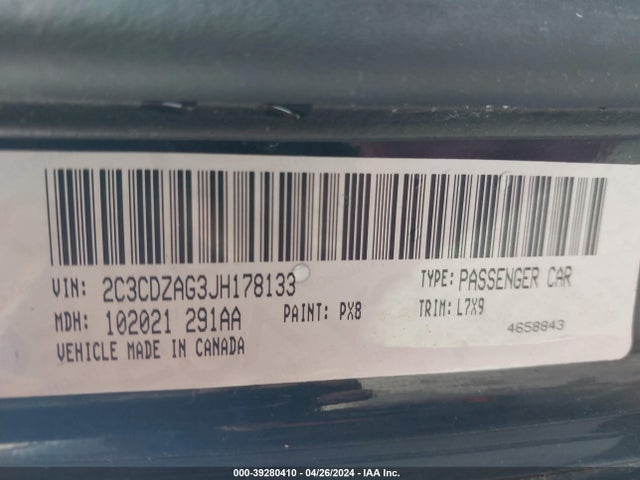 Dodge Challenger Sxt 2018 2C3CDZAG3JH178133 Image 9