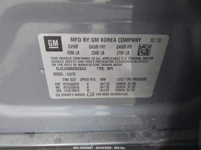 KL4CJASB6EB628424 Buick Encore