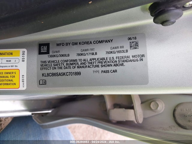 Chevrolet Spark Ls Cvt 2019 KL8CB6SA5KC701899 Image 9