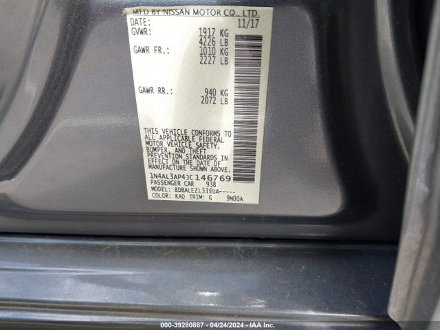 Nissan Altima 2.5 S 2018 1N4AL3AP4JC146769 Image 9
