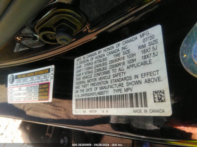 2HKRW2H51LH665711 Honda Cr-v Awd Ex