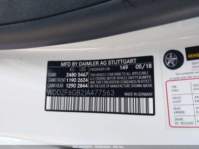 WDDZF6GB2JA477563 Mercedes-Benz E 400 4matic
