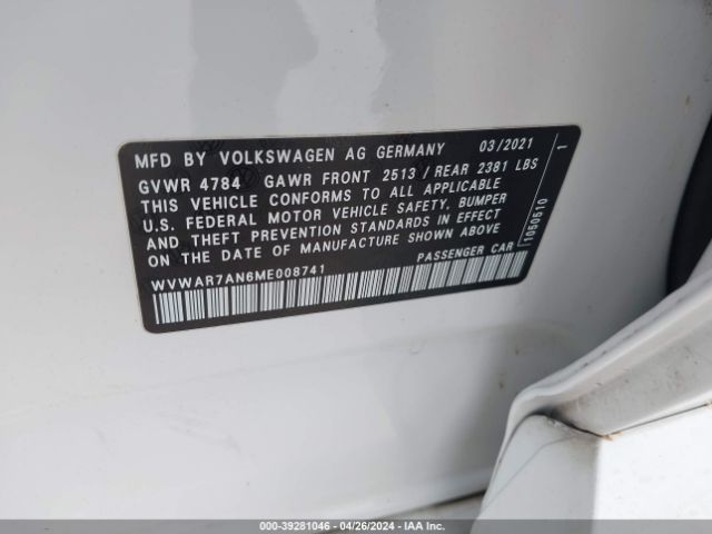 WVWAR7AN6ME008741 Volkswagen Arteon 2.0t Se