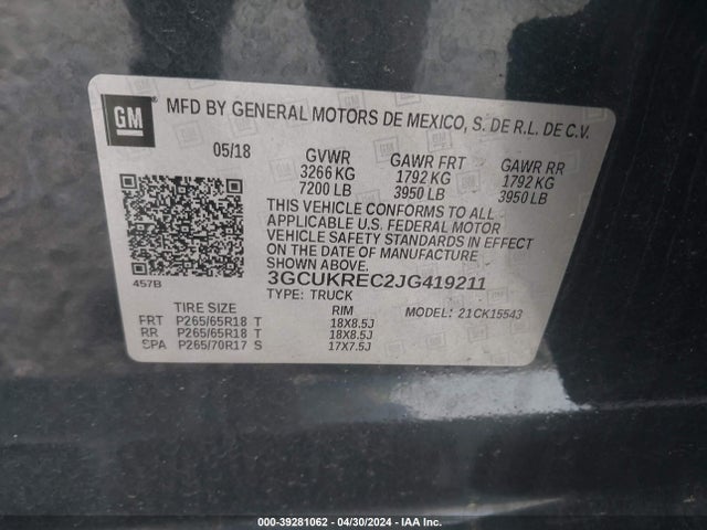 Chevrolet Silverado 1500 2lt 2018 3GCUKREC2JG419211 Image 9