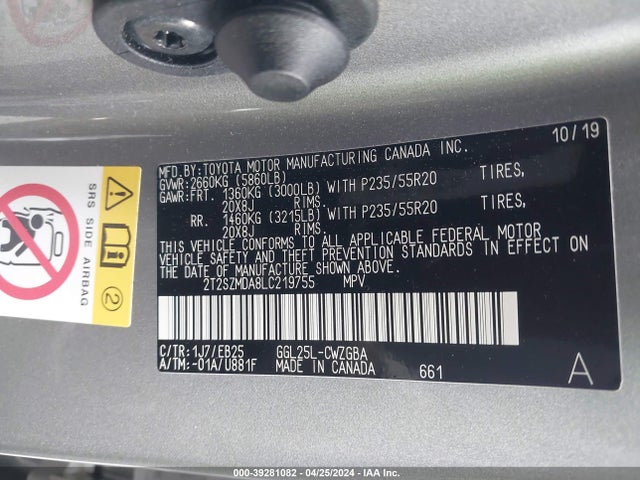 2T2SZMDA8LC219755 Lexus Rx 350 F Sport