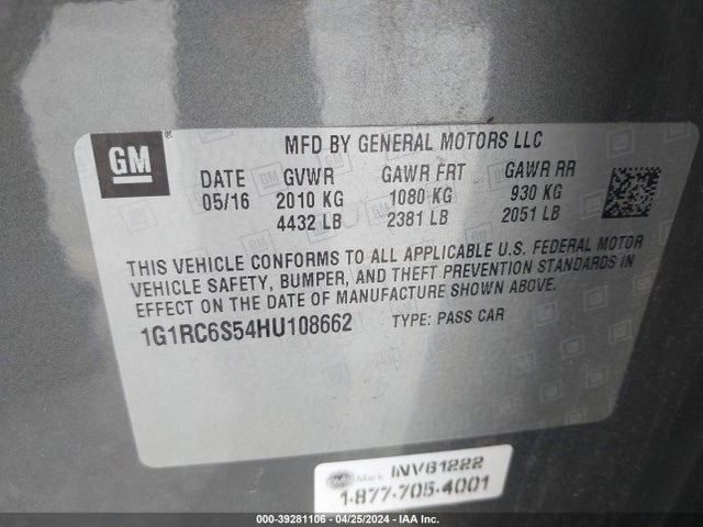Chevrolet VOLT LT 2017 1G1RC6S54HU108662 Image 9