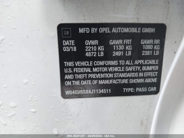 W04GV8SX4J1134511 Buick Regal Tourx Essence