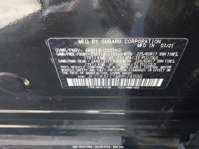 Subaru Forester Premium 2021 JF2SKAFC5MH574886 Image 9