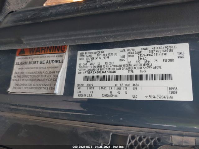 1FTBR3X80LKA55648 Ford Transit-250 Cargo Van