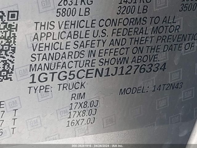 1GTG5CEN1J1276334 GMC CANYON SLE