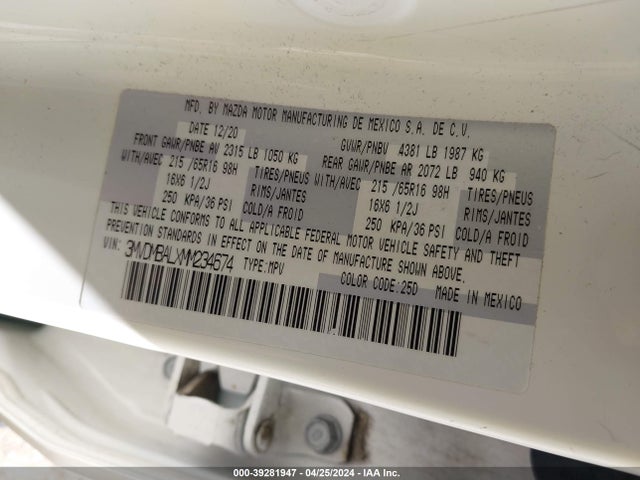 3MVDMBALXMM234674 Mazda Cx-30 2.5 S