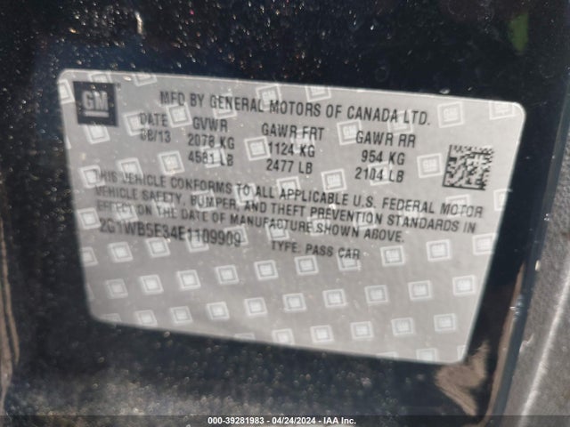 Chevrolet Impala Limited Lt 2014 2G1WB5E34E1109909 Image 9
