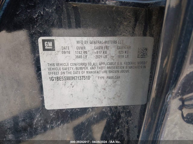 Chevrolet Cruze Lt Auto 2017 1G1BE5SM0H7137510 Image 9